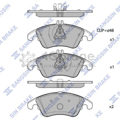 Hi-Q (SANGSIN) SP2292 Комплект тормозных колодок передние