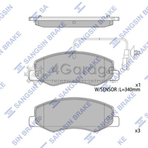 Hi-Q (SANGSIN) SP1970 Комплект тормозных колодок задние