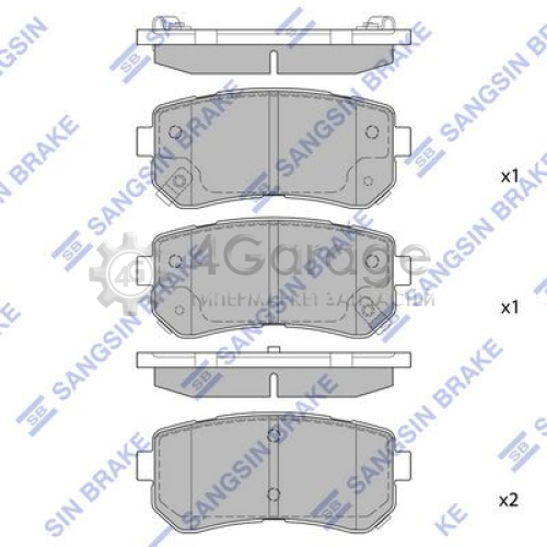 Hi-Q (SANGSIN) SP1187 Комплект тормозных колодок дисковый тормоз