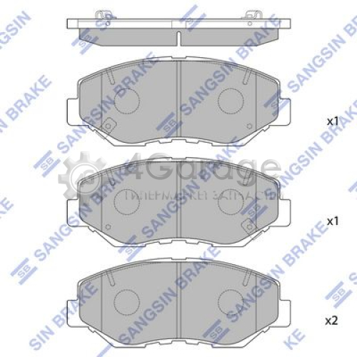 Hi-Q (SANGSIN) SP1237 Комплект тормозных колодок передний