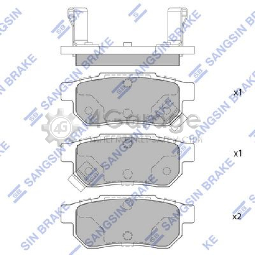 Hi-Q (SANGSIN) SP1265 Комплект тормозных колодок задний