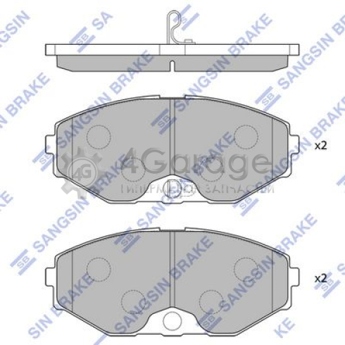 Hi-Q (SANGSIN) SP1600 Комплект тормозных колодок передние