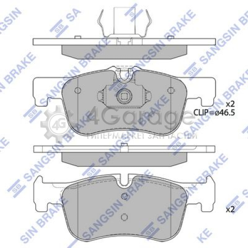 Hi-Q (SANGSIN) SP4043 Комплект тормозных колодок передние