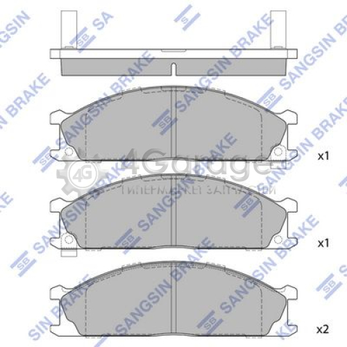 Hi-Q (SANGSIN) SP1140 Комплект тормозных колодок дисковый тормоз