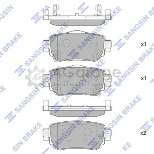 Hi-Q (SANGSIN) SP4140 Комплект тормозных колодок задние