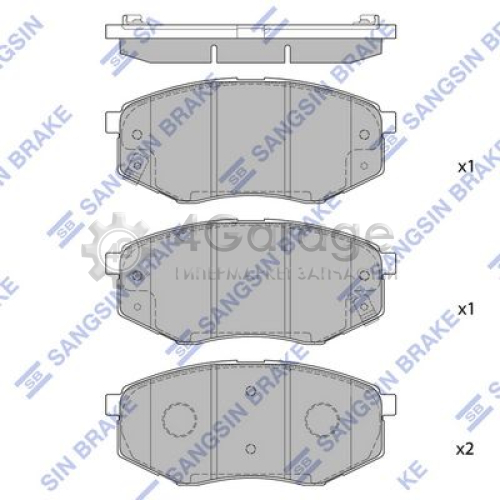 Hi-Q (SANGSIN) SP1374 Комплект тормозных колодок дисковый тормоз