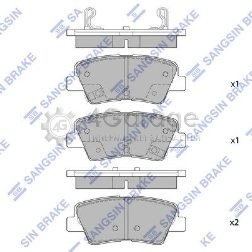 Hi-Q (SANGSIN) SP1401 Комплект тормозных колодок задний