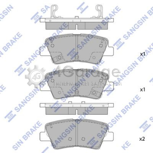 Hi-Q (SANGSIN) SP1846 Комплект тормозных колодок задние