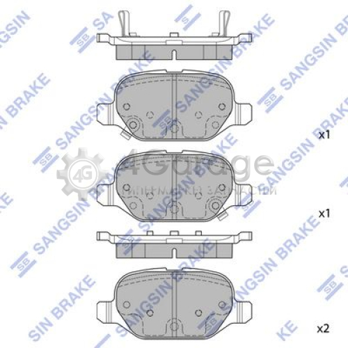 Hi-Q (SANGSIN) SP1709 Комплект тормозных колодок задние