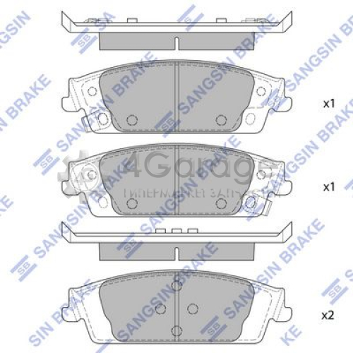 Hi-Q (SANGSIN) SP4011 Комплект тормозных колодок задние