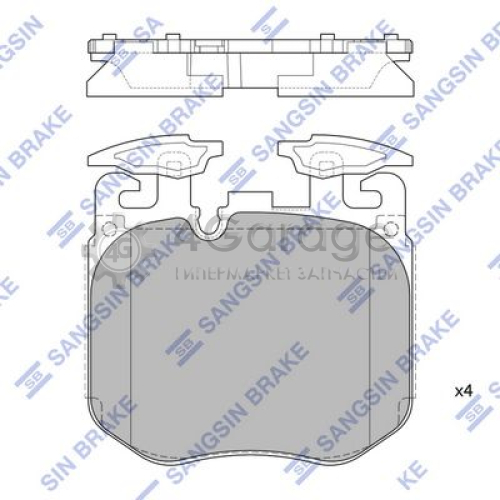 Hi-Q (SANGSIN) SP4174 Комплект тормозных колодок передние