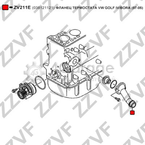Фланец охлаждающей жидкости ZZVF ZV211E в Ростове-на-Дону