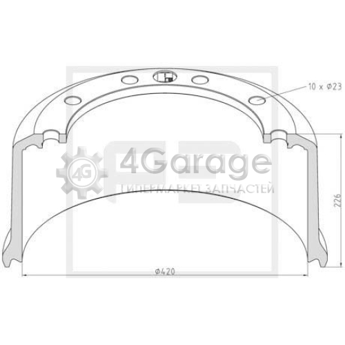 PE Automotive 04669800A Тормозной барабан