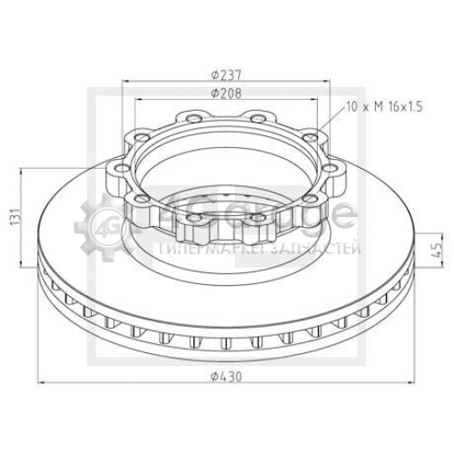 PE Automotive 12610000A Тормозной диск