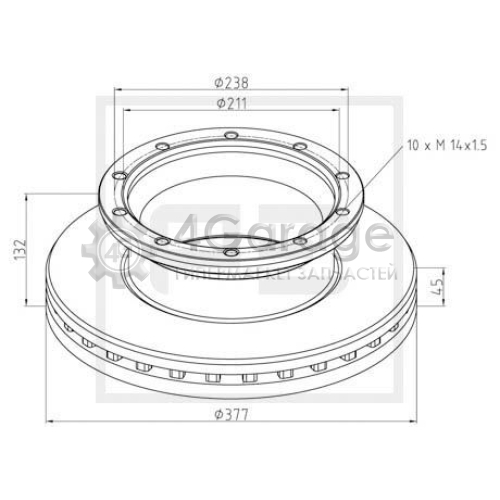 PE Automotive 01666900A Тормозной диск