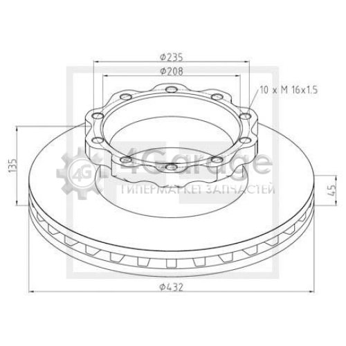 PE Automotive 03612200A Тормозной диск