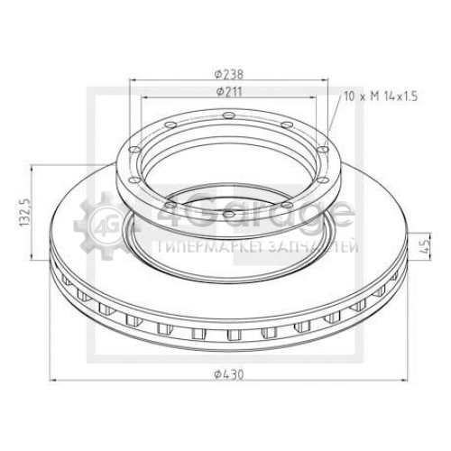 PE Automotive 01629500A Тормозной диск