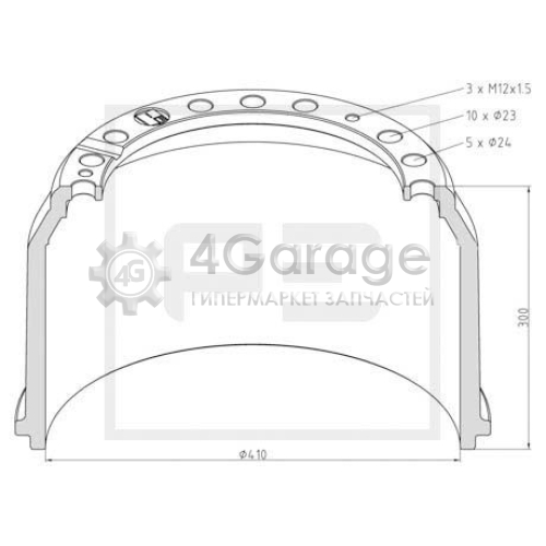 PE Automotive 03640300A Тормозной барабан