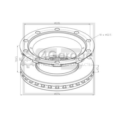 PE Automotive 04638000A Тормозной диск