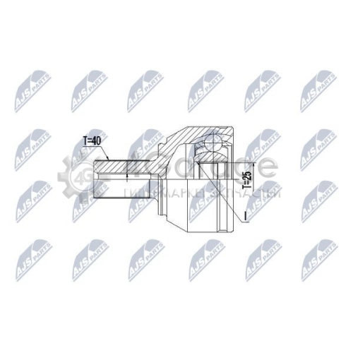 NTY NPZVV022 Шарнирный комплект приводной вал