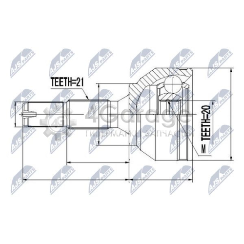 NTY NPZCT014 Шарнирный комплект приводной вал