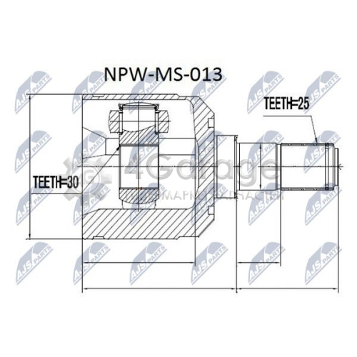NTY NPWMS013 Шарнирный комплект приводной вал в Красноярске