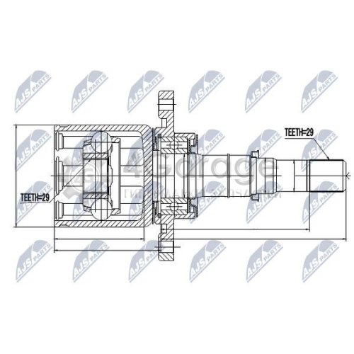 NTY NPWNS045 Шарнирный комплект приводной вал