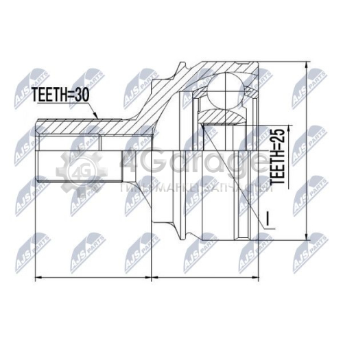 NTY NPZME016 Шарнирный комплект приводной вал