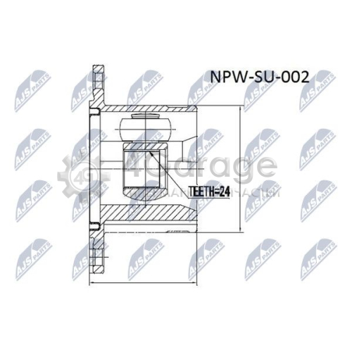 NTY NPWSU002 Шарнирный комплект приводной вал