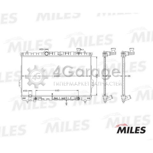 MILES ACRB038 Радиатор охлаждение двигателя