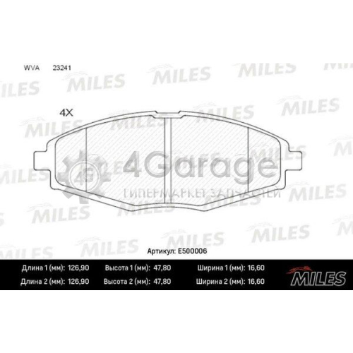 MILES E500006 Комплект тормозных колодок дисковый тормоз