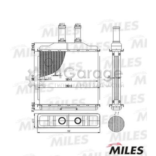 Теплообменник отопление салона MILES ACHB013 в Ростове-на-Дону