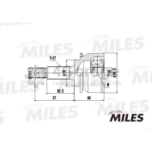 MILES GA20419 Шарнирный комплект приводной вал