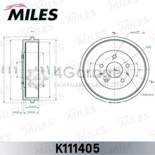 MILES K111405 Тормозной барабан