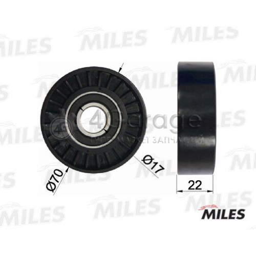 MILES AG03055 Паразитный / ведущий ролик поликлиновой ремень