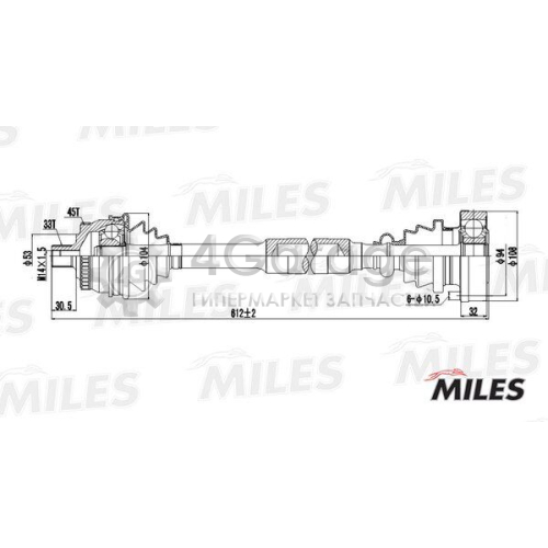 MILES GC01011 Приводной вал