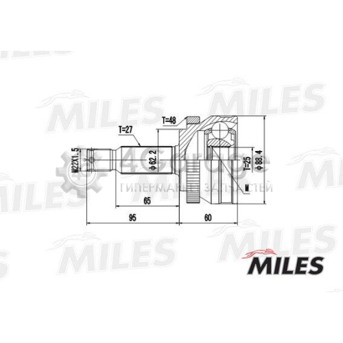 MILES GA20174 Шарнирный комплект приводной вал