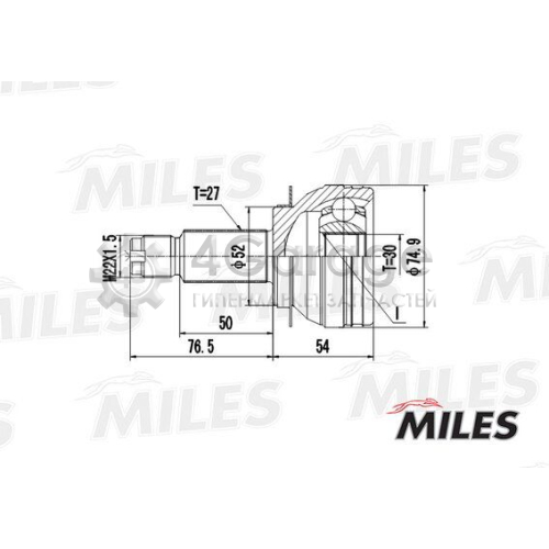 MILES GA20424 Шарнирный комплект приводной вал