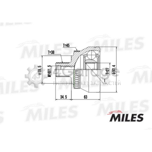 MILES GA20036 Шарнирный комплект приводной вал