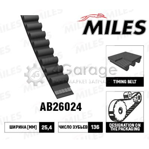 MILES AB26024 Зубчатый ремень