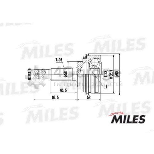 MILES GA20469 Шарнирный комплект приводной вал