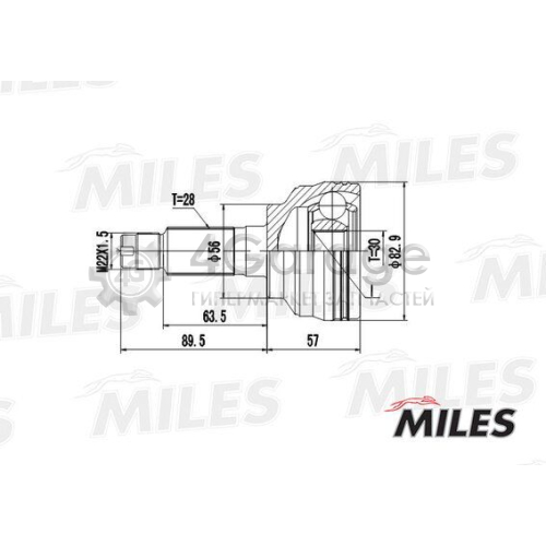 MILES GA20228 Шарнирный комплект приводной вал