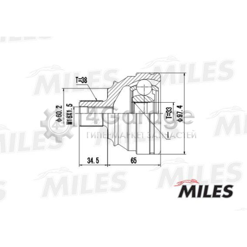 MILES GA20526 Шарнирный комплект приводной вал