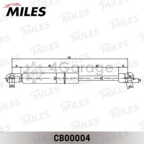 MILES CB00004 Газовая пружина капот