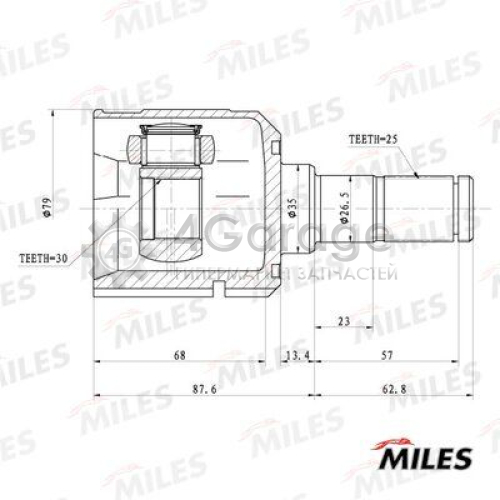 MILES GA10066 Шарнирный комплект приводной вал