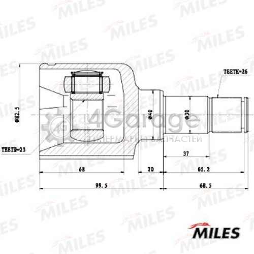 MILES GA11076 Шарнирный комплект приводной вал