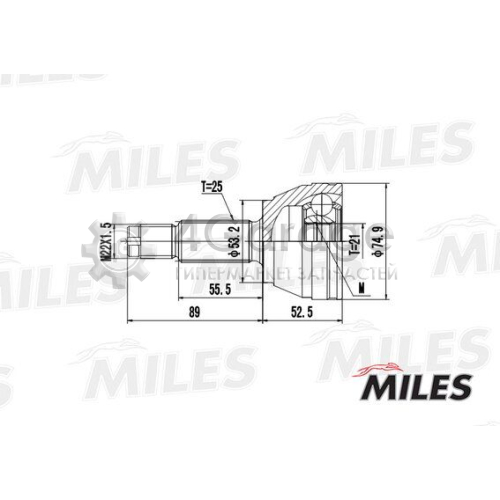 MILES GA20110 Шарнирный комплект приводной вал