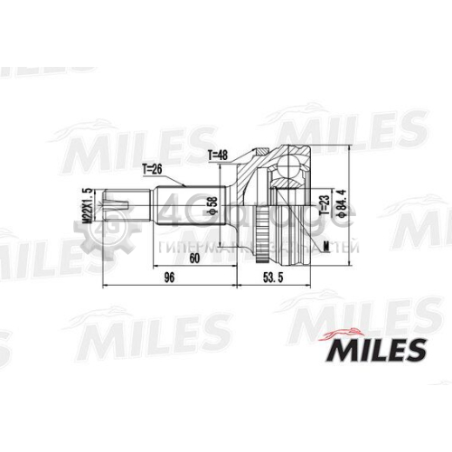 MILES GA20473 Шарнирный комплект приводной вал