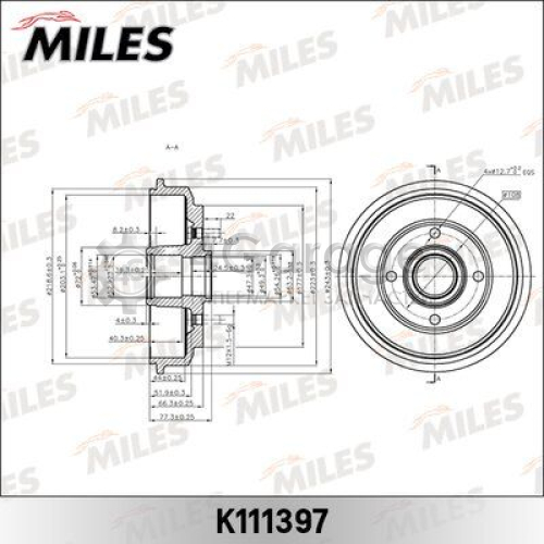 MILES K111397 Тормозной барабан