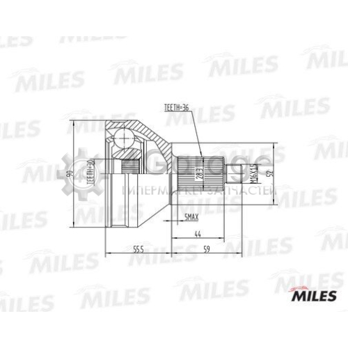 MILES GA20020 Шарнирный комплект приводной вал